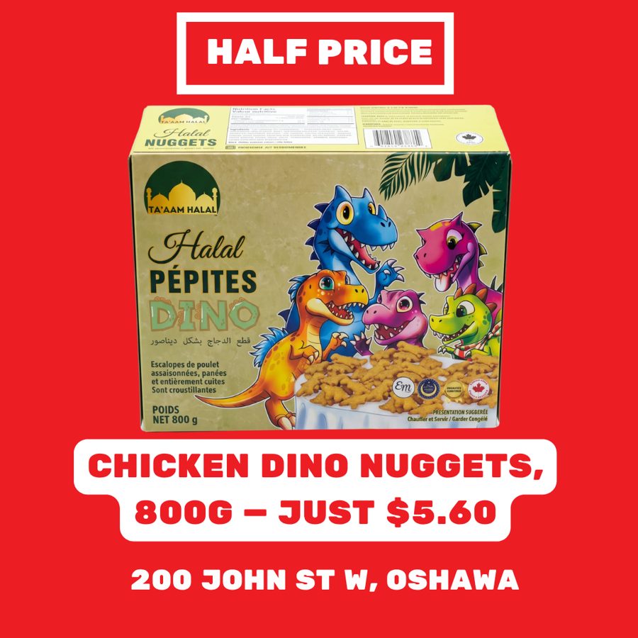 Halal chicken dino nuggets at HALFPRICE in Oshawa
